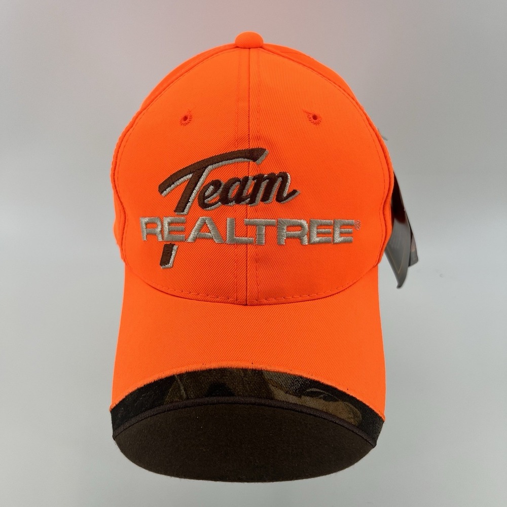 Team‎ Realtree Strapback Hat Neon Orange / Camo Hunting New NWT - Picture 2 of 10